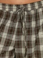 Street Wear Women Plaid Wide Leg Culottes Drawstring Waist Y2K Casual Loose Fit Summer Shorts OEM Custom Wholesale - Image 4