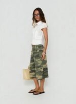 Cargo Pants Women Camouflage Wide Leg Knee Length Utility Shorts Cargo Pocket Casual Streetwear OEM Wholesale - Image 5
