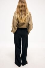 Women's Wide Leg Pants High Waist Pleated Black Trousers Loose Fit Casual Dress Pants Palazzo Trousers Wholesale Custom OEM - Image 4