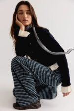 Women Pants Y2K Houndstooth Wide Leg High Waist Check Trousers Designer Style Loose Fit Palazzo Streetwear Wholesale Custom OEM - Image 3