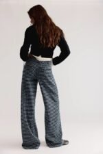 Women Pants Y2K Houndstooth Wide Leg High Waist Check Trousers Designer Style Loose Fit Palazzo Streetwear Wholesale Custom OEM - Image 4