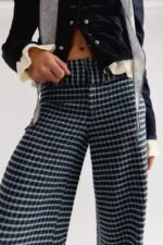 Women Pants Y2K Houndstooth Wide Leg High Waist Check Trousers Designer Style Loose Fit Palazzo Streetwear Wholesale Custom OEM - Image 5