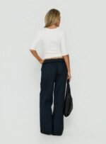 Women Wide Leg Knee Length Wide-leg Pants Button Fly Belt Loop Casual Summer OEM Wholesale - Image 4