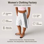 Sport Wear Women Baggy Stripe Shorts Elastic Waist Pocket Casual Athletic Summer Lounge