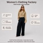 Women's Wide Leg Pants High Waist Pleated Black Trousers Loose Fit Casual Dress Pants Palazzo Trousers Wholesale Custom OEM