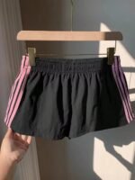 Women's Casual Athletic Shorts-Breathable Quick Dry Woven Elastic Waist Striped Pattern 100% Nylon - Image 3