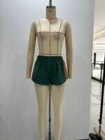 Women's Casual Athletic Shorts-Breathable Quick Dry Woven Elastic Waist Striped Pattern 100% Nylon - Image 5