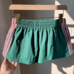Women's Casual Athletic Shorts-Breathable Quick Dry Woven Elastic Waist Striped Pattern 100% Nylon