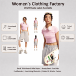 Women's Ribbed T-Shirt and Athletic Shorts Set – Casual Two-Piece Summer Outfit with Drawstring (Streetwear Style) – Wholesale & Custom OEM Available