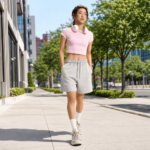 Women's Ribbed T-Shirt and Athletic Shorts Set – Casual Two-Piece Summer Outfit with Drawstring (Streetwear Style) – Wholesale & Custom OEM Available - Image 2