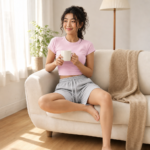 Women's Ribbed T-Shirt and Athletic Shorts Set – Casual Two-Piece Summer Outfit with Drawstring (Streetwear Style) – Wholesale & Custom OEM Available - Image 3