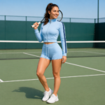 Women's 2-Piece Athletic Set: Cropped Zip-Up Jacket & High-Waisted Shorts – Suitable for Fitness, Running, and Casual Wear (Wholesale/OEM) - Image 3