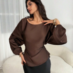 Factory Custom Spring New Satin Office Lady Blouse Women Skinny Fit Breathable Washable Top