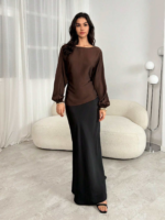 Factory Custom Spring New Satin Office Lady Blouse Women Skinny Fit Breathable Washable Top - Image 3