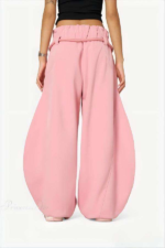 OEM ODM Bulk Order Women Double Side Stripe Wide Leg Pants Drawstring Waist Loose Trousers Factory Custom Logo Casual Streetwear - Image 4