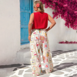 Factory Straight Hair Ladies Plus Size Summer Casual Fruit Stamp Printed Mid Waist Wide Leg Pants Vacation Wind Ins Regular Fit - Image 3