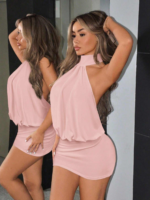 Factory Ladies Sleeveless Crew Neck Mini Sexy Club Eco-Friendly Breathable Washable Spring ODM Ball Gown High Waist Plain Dyed - Image 6