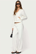 Women Fall Sets 2 Pieces Outfit Long Sleeves Blouse Pants Casual Lounge Comfortable Daily Wear Clothing Autumn Wholesale Factory - Image 2