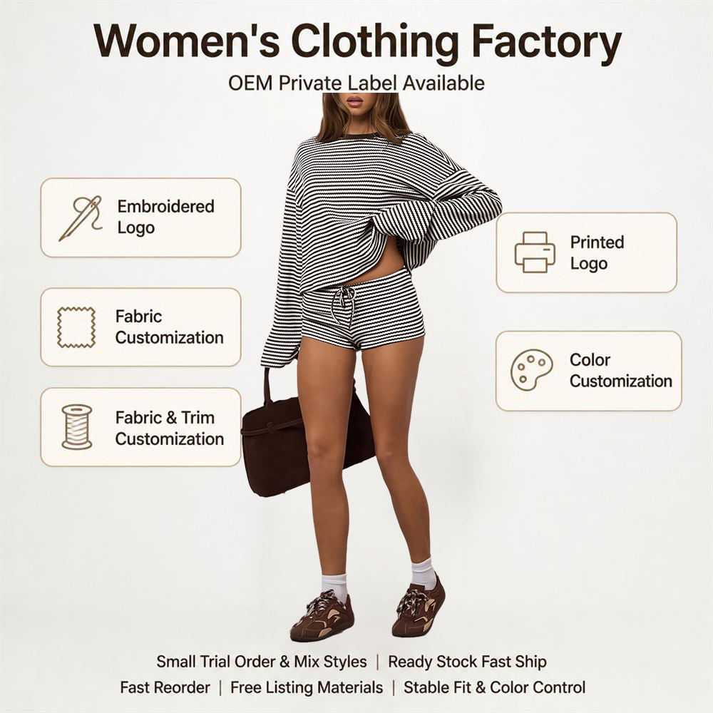 31-1 Women's Sets 2 Piece Outfit Long Sleeve Blouse Pants Casual Lounge Wear Comfortable Daily Clothing Style Trend Wholesale Factory - Image 1