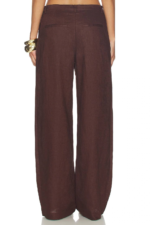 Women's Linen Pants High Waist Wide Leg Pleated Trousers Breathable Summer Palazzo Cotton Linen Casual Wholesale Custom OEM - Image 3