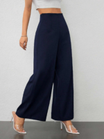 Women's High Waist Loose Wide Leg Pants Stretch Fabric Breathable Eco-Friendly Anti-Wrinkle Casual OEM Daily Office - Image 2