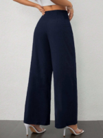 Women's High Waist Loose Wide Leg Pants Stretch Fabric Breathable Eco-Friendly Anti-Wrinkle Casual OEM Daily Office - Image 4