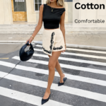 Women's Casual Breathable Eco-Friendly Woven 100% Cotton Mid Waist Lace Floral Zipper Fly Shorts